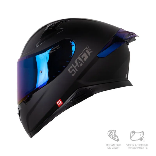 CASCO INTEGRAL SHAFT PRO 612 DV EVO NEGRO GRIS OSCURO VISOR COLOR