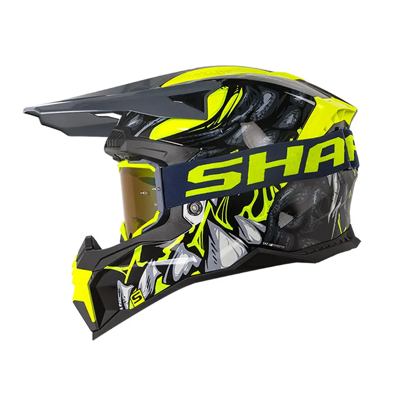 CASCO CROSS SHAFT MX60 SOBEK NEGRO AMARILLO NEON