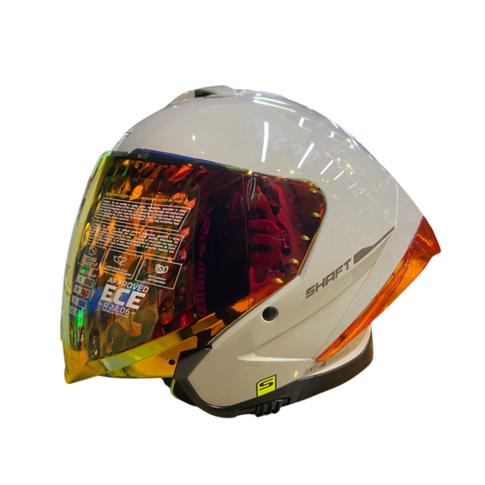 CASCO ABIERTO SHAFT 246 SP SOLID BLANCO NARANJA VISOR COLOR