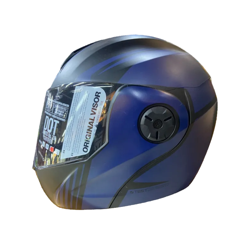 CASCO ABATIBLE ICH 3110 XMAL NEGRO MATE AZUL OSCURO VISOR HUMO