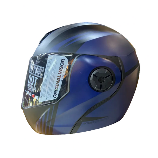 CASCO ABATIBLE ICH 3110 XMAL NEGRO MATE AZUL OSCURO VISOR HUMO