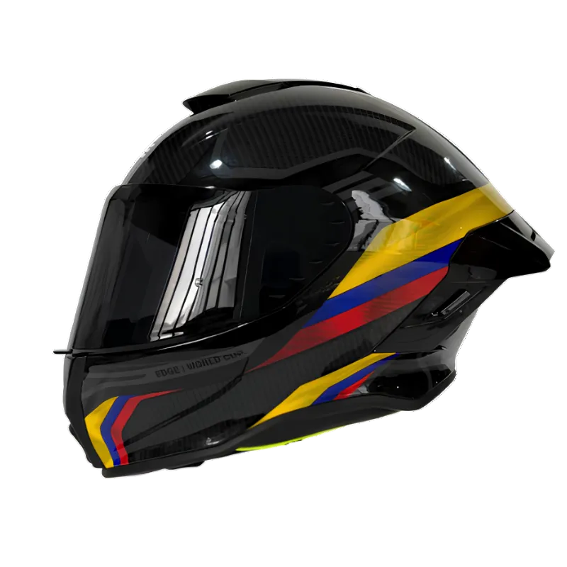 CASCO INTEGRAL EDGE SHANGHAI COLOMBIA NEGRO BRILLANTE VISOR HUMO