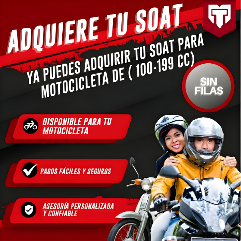 SOAT Seguro y Rápido – Tu Póliza Digital al Instante (Solo para Motocicletas)