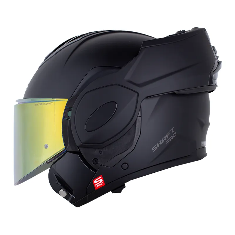 CASCO ABATIBLE SHAFT PRO 4180 FLIP UP SOLID NEGRO GRIS OSCURO VISOR IRIDIUM