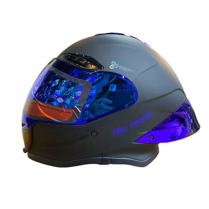 CASCO INTEGRAL PRO RIDER 711 NEGRO MATE AZUL VISOR AZUL