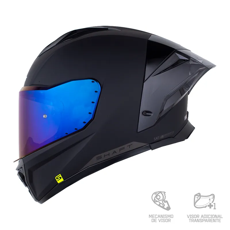 CASCO INTEGRAL SHAFT 596 SP SOLID_V2 NEGRO GRIS OSCURO VISOR COLOR