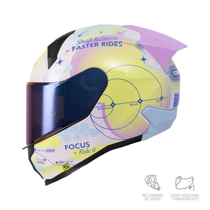CASCO INTEGRAL SHAFT 560 EVO CONNECTION MORADO CLARO VISOR COLOR