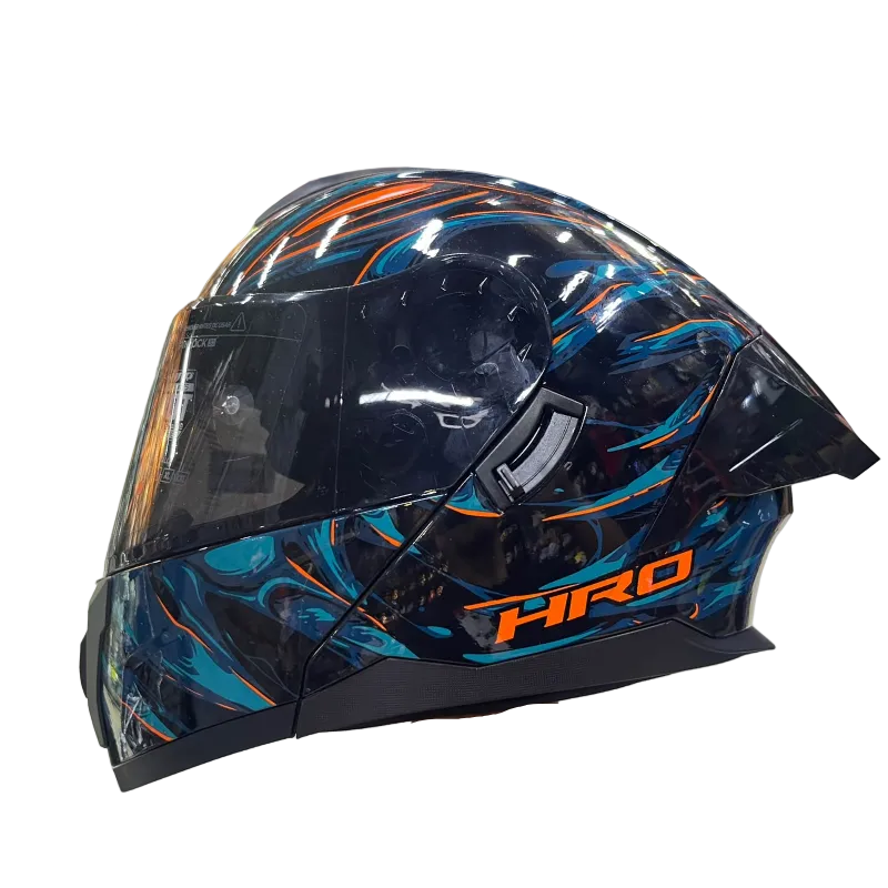 CASCO ABATIBLE HRO 3480DV_EVO GOBLIN NEGRO NARANJA VISOR HUMO