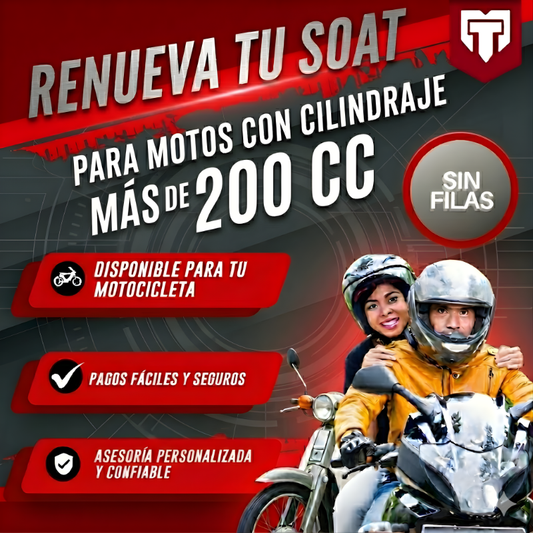 SOAT Seguro y Rápido – Tu Póliza Digital (Solo para Motocicletas de 200 cc o mas)