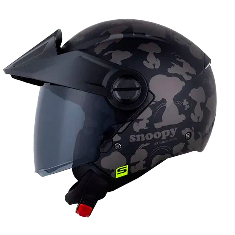 CASCO ABIERTO SHAFT 212 SNOOPY_THE NEGRO GRIS OSCURO VISOR HUMO