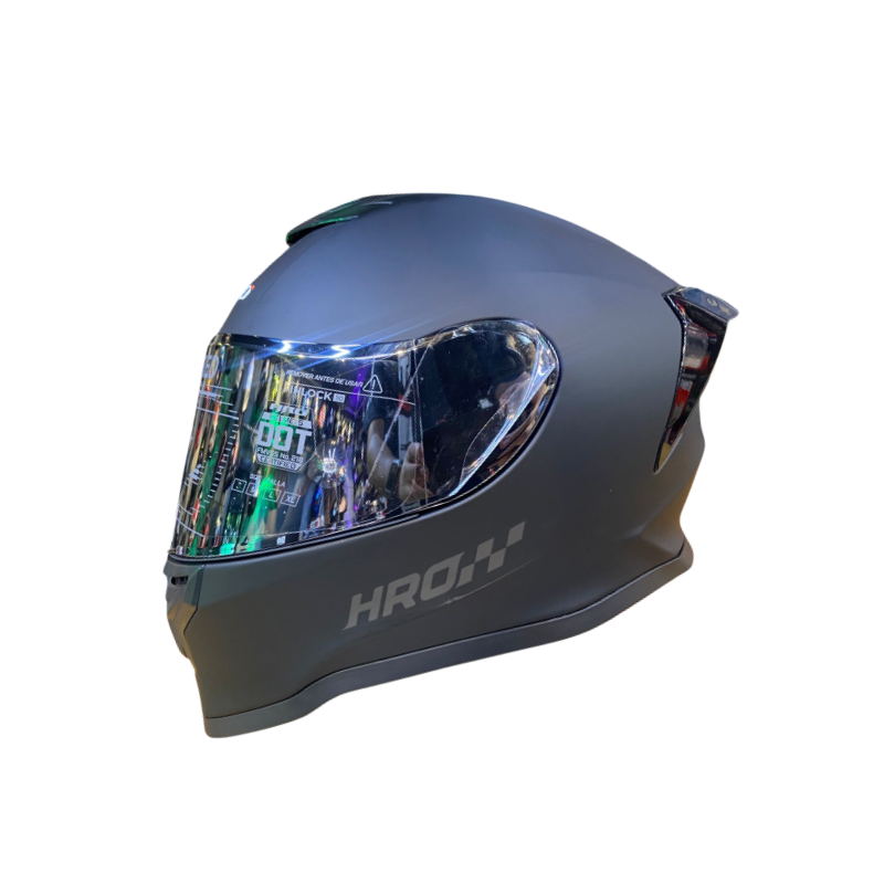 CASCO INTEGRAL HRO 506 SP SOLID NEGRO GRIS OSCURO VISOR COLOR