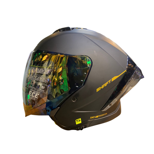 CASCO ABIERTO SHAFT 246 SP SOLID NEGRO DORADO VISOR COLOR