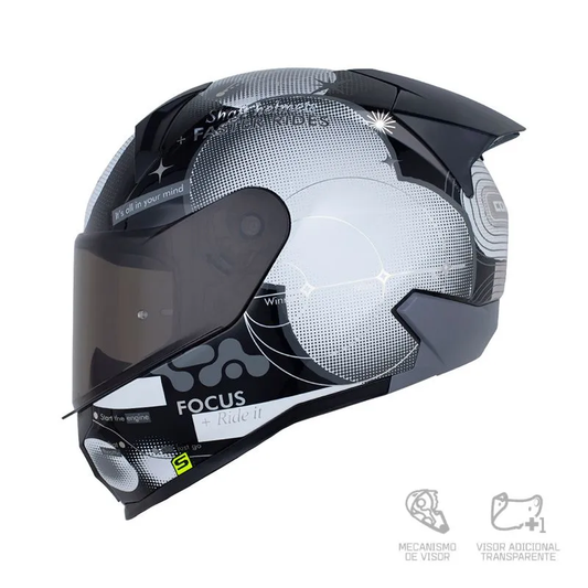 CASCO INTEGRAL SHAFT 560 EVO CONNECTION NEGRO GRIS OSCURO VISOR HUMO
