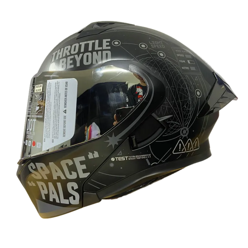 CASCO ABATIBLE ICH 3120 INFINITY NEGRO MATE GRIS VISOR PLATEADO