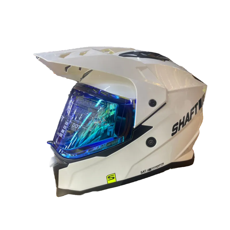 CASCO MULTIPROPOSITO SHAFT MX360 SOLID BLANCO. PR.NEGRO VISOR COLOR