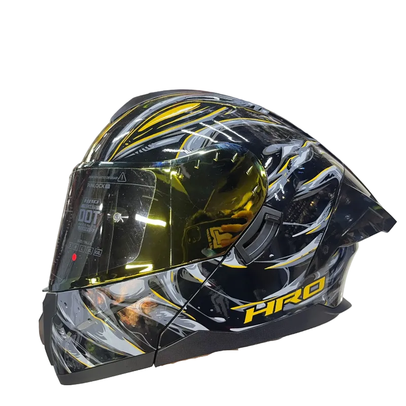 CASCO ABATIBLE HRO 3480DV_EVO GOBLIN NEGRO DORADO VISOR IRIDIUM