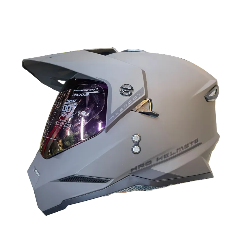 CASCO MULTIPROP HRO MX330DV SOLID GRIS OSCURO NEGRO VISOR IRIDIUM