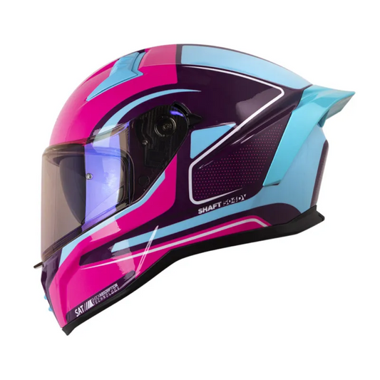 CASCO INTEGRAL SHAFT 504 DV DIRECTAR.MORADO AZUL.VISOR MORADO