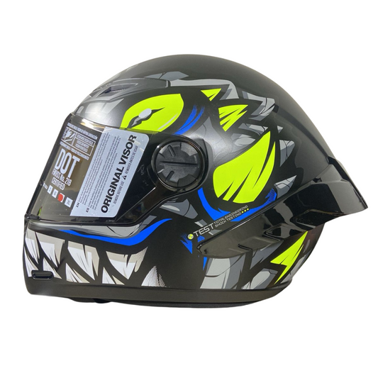 CASCO INTEGRAL ICH 501 SP DEMENTOR NEGRO MATE GRIS AMARILLO VISOR HUMO