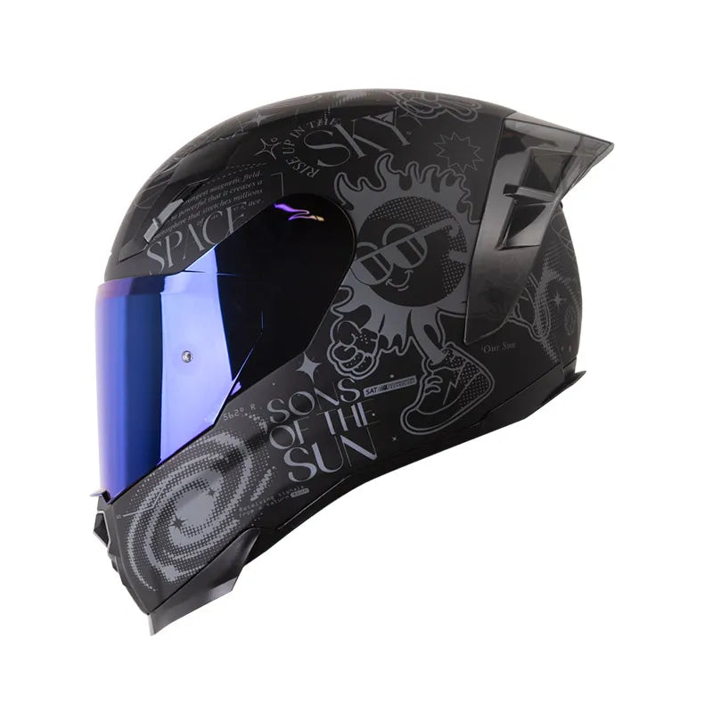 CASCO INTEGRAL SHAFT 562R SPACES NEGRO GRIS VISOR COLOR