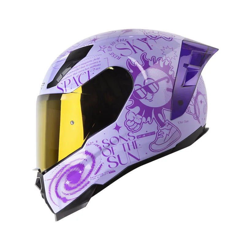 CASCO INTEGRAL SHAFT 562R SPACES MORADO VISOR COLOR