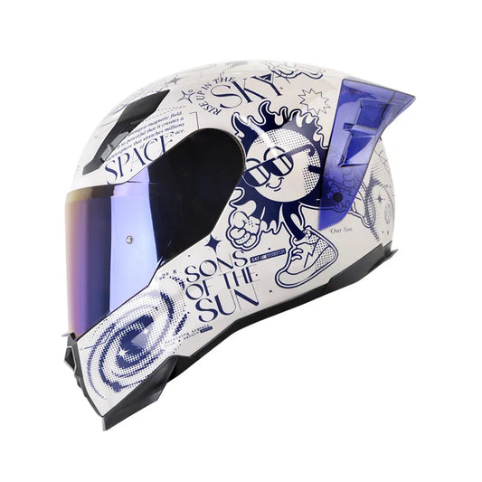 CASCO INTEGRAL SHAFT 562R SPACES GRIS AZUL VISOR COLOR