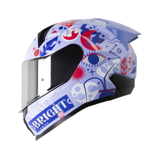 CASCO INTEGRAL SHAFT 560 EVO UNSTOPPABLE MORADO BLANCO VISOR COLOR