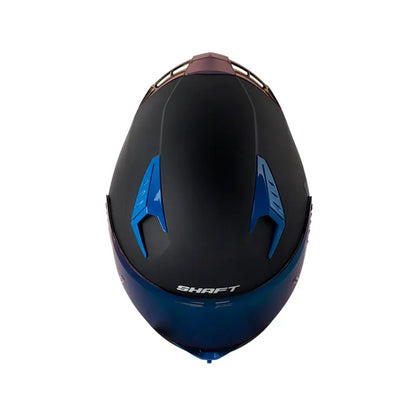 CASCO INTEGRAL SHAFT 526 SP EVO SOLID NEGRO AZUL VISOR COLOR