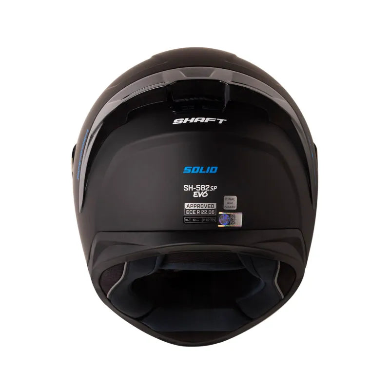 CASCO INTEGRAL SHAFT 582 SP EVO SOLID NEGRO AZUL VISOR COLOR