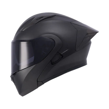 CASCO ABATIBLE ICH 3130 SOLID NEGRO MATE PLANO VISOR HUMO