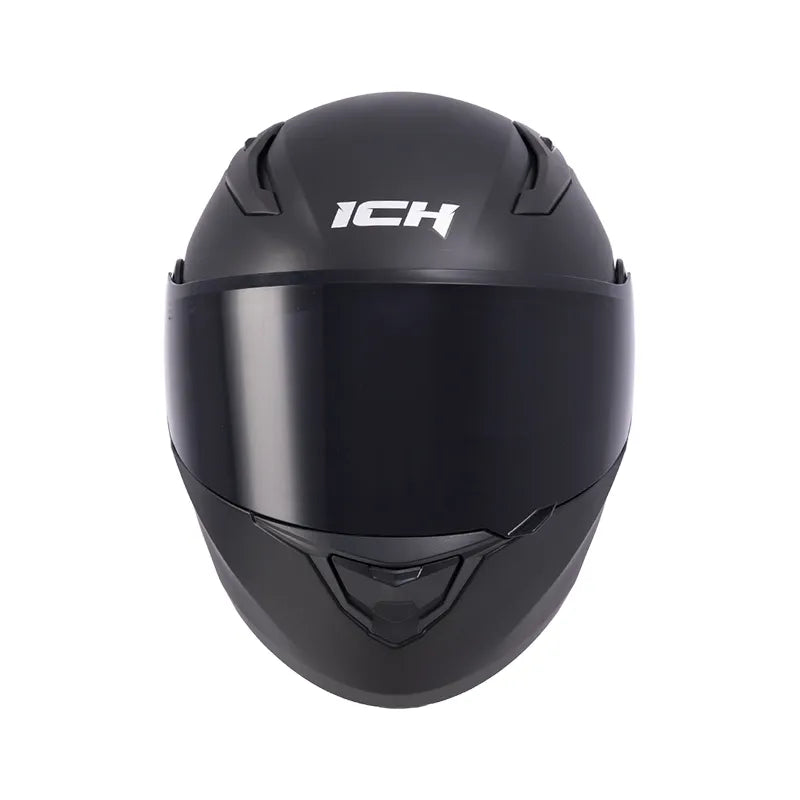 CASCO ABATIBLE ICH 3130 SOLID NEGRO MATE PLANO VISOR HUMO