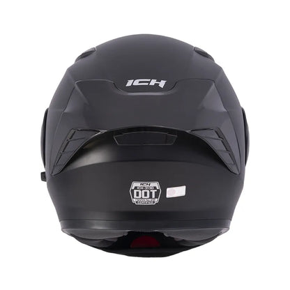 CASCO ABATIBLE ICH 3130 SOLID NEGRO MATE PLANO VISOR HUMO