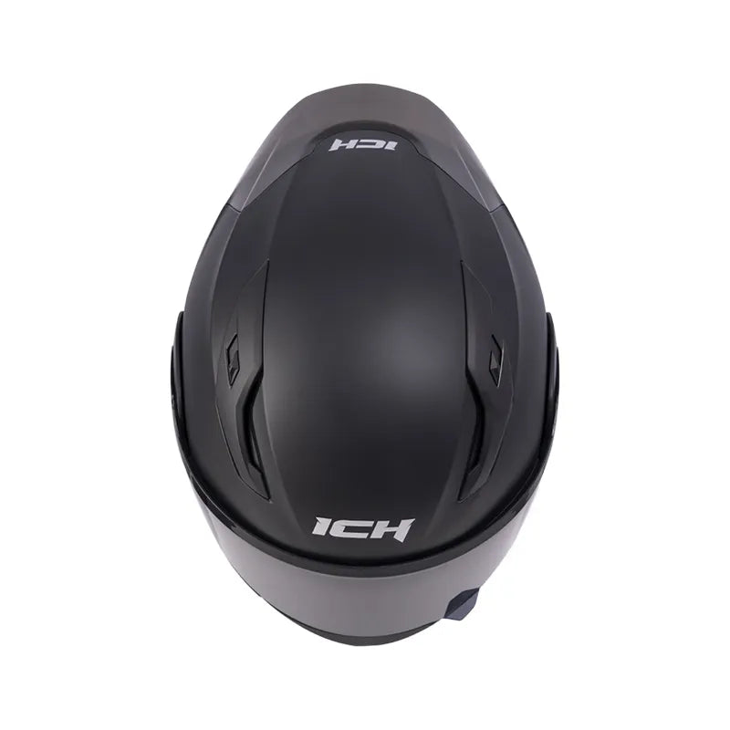 CASCO ABATIBLE ICH 3130 SOLID NEGRO MATE PLANO VISOR HUMO
