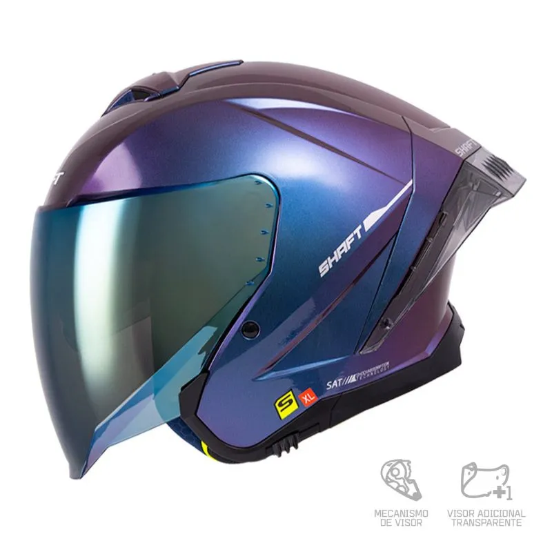 CASCO ABIERTO SHAFT 246 SP SOLID CAMALE PLATEADO VISOR COLOR
