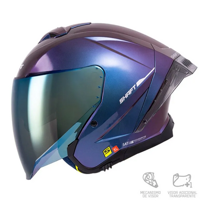 CASCO ABIERTO SHAFT 246 SP SOLID CAMALE PLATEADO VISOR COLOR