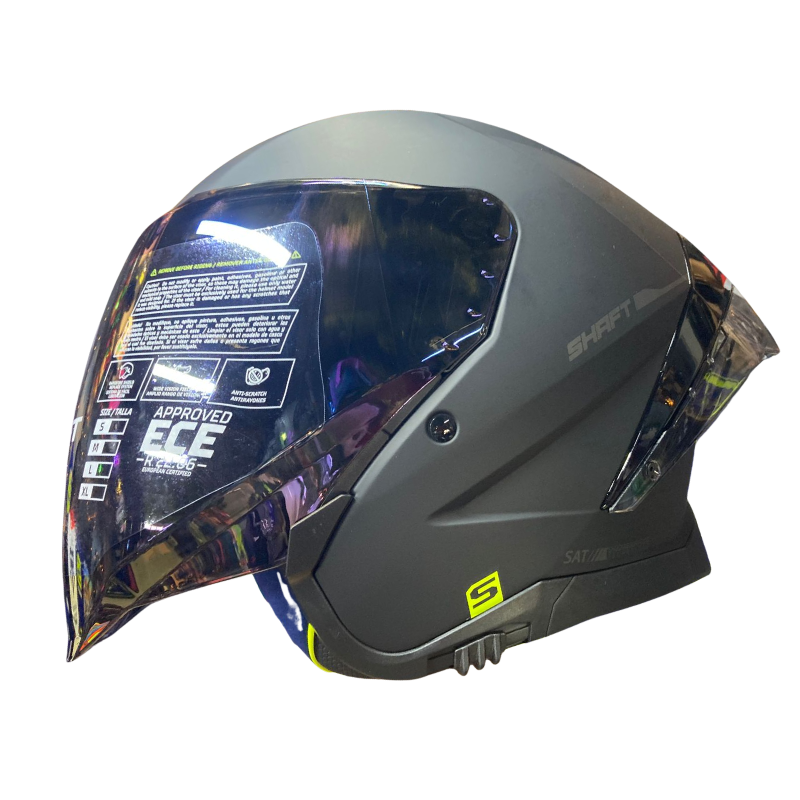 CASCO ABIERTO SHAFT 246 SP SOLID NEGRO GRIS OSCURO VISOR COLOR