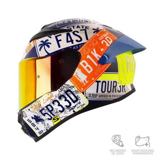 CASCO INTEGRAL SHAFT 584 SP STATE NEGRO AMARILLO NEON VISOR COLOR