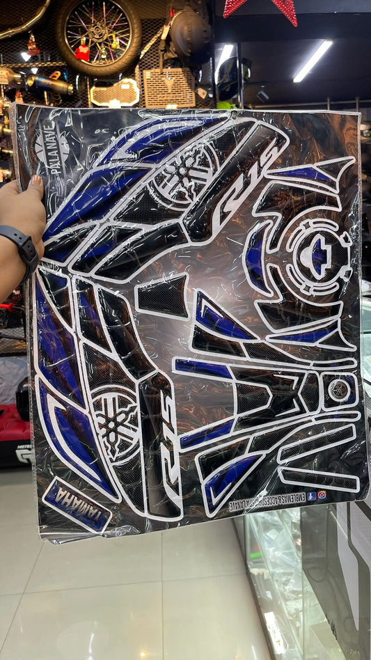 TANK PAD YAMAHA R15 EN RESINA AZUL