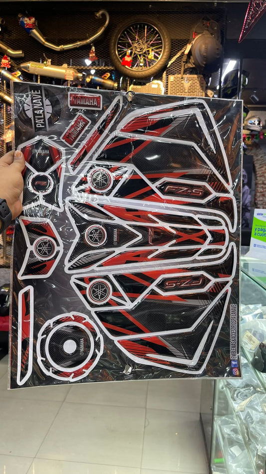 TANK PAD YAMAHA 2.0 GRANDE EN RESINA ROJO