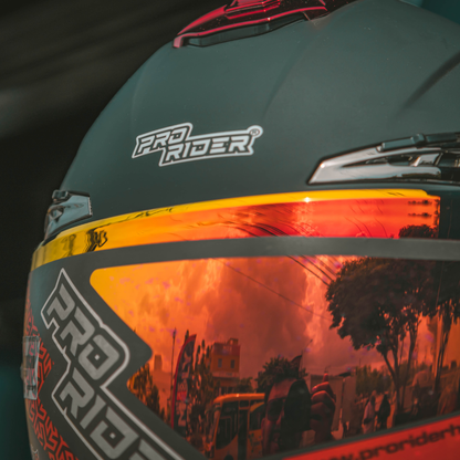 CASCO INTEGRAL PRO RIDER 711 NEGRO MATE ROJO VISOR ROJO