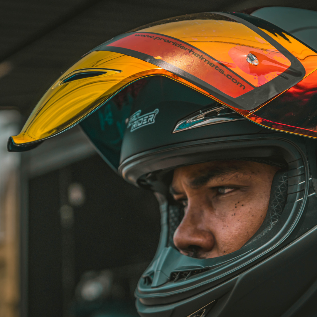 CASCO INTEGRAL PRO RIDER 711 NEGRO MATE ROJO VISOR ROJO