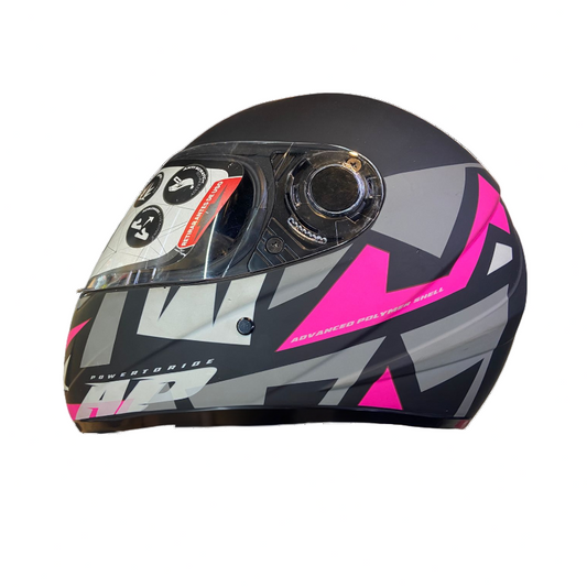 CASCO INTEGRAL AP10 NEGRO MATE FUCSIA VISOR TRANSPARENTE