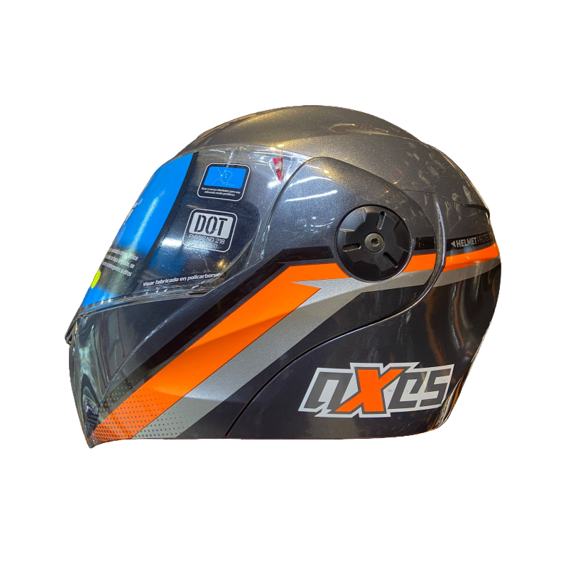 CASCO ABATIBLE 3110 AXXES TT BRILLANTE NARAJA VISOR TRANSPARENTE
