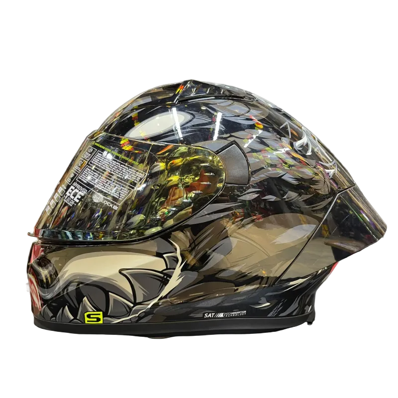 CASCO INTEGRAL SHAFT 526SP_EVO RAGNAR NEGRO GRIS OSCURO VISOR IRIDIUM