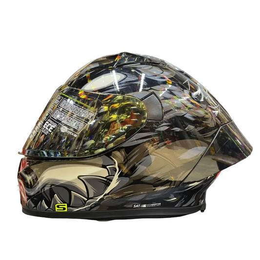 CASCO INTEGRAL SHAFT 526SP_EVO RAGNAR NEGRO GRIS OSCURO VISOR IRIDIUM