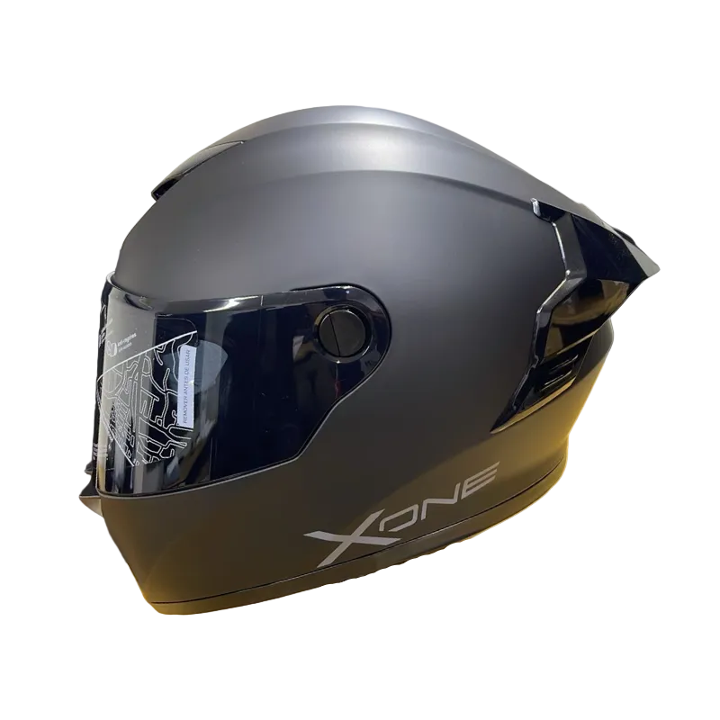 CASCO INTEGRAL X-ONE X-500 RS  SOLID_V2 NEGRO GRIS OSCURO VISOR HUMO