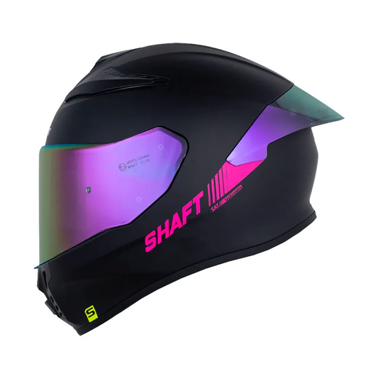 CASCO INTEGRAL SHAFT 584 SP SOLID NEGRO FUCSIA VISOR RETRO