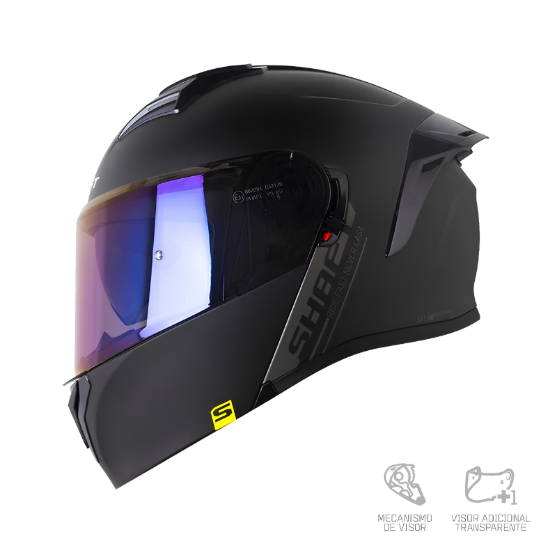 CASCO ABATIBLE SHAFT 3820 SP SOLID GRIS OSCURO / GRIS VISOR COLOR