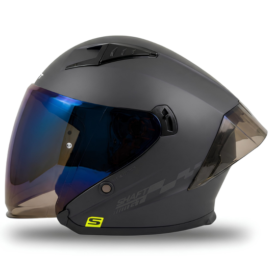CASCO ABIERTO SHAFT 226 GT SOLID NEGRO / GRIS OSCURO VISOR COLOR