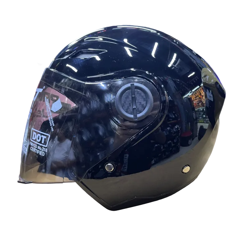 CASCO ABIERTO JET 916 SOLID NEGRO BRILLANTE